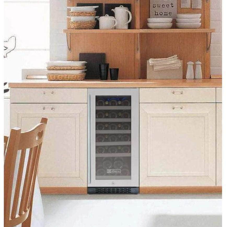 Allavino 15" Wide FlexCount II Tru-Vino 30 Bottle Single Zone Stainless Steel Right Hinge Wine Refrigerator (VSWR30-1SR20)
