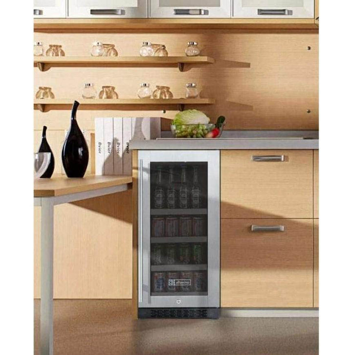 Allavino 15" Wide FlexCount II Tru-Vino Stainless Steel Right Hinge Beverage Center (VSBC15-SR20)