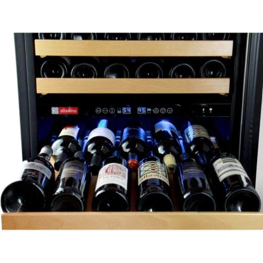 Allavino 24" Wide FlexCount Classic II Tru-Vino 174 Bottle Single Zone Stainless Steel Right Hinge Wine Refrigerator (YHWR174-1SR20)