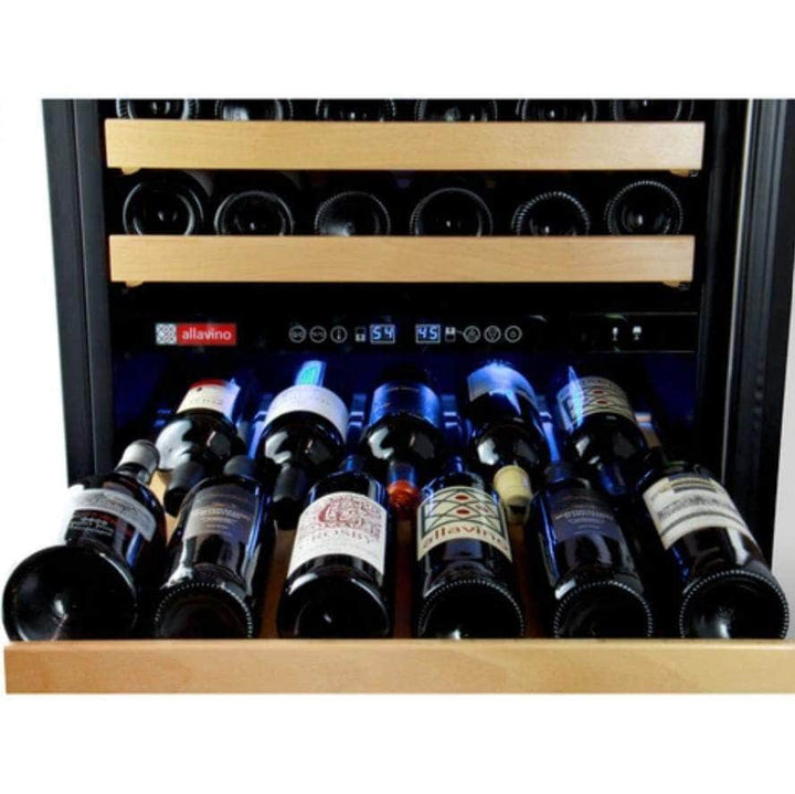 Allavino 24" Wide FlexCount Classic II Tru-Vino 174 Bottle Single Zone Stainless Steel Right Hinge Wine Refrigerator (YHWR174-1SR20)