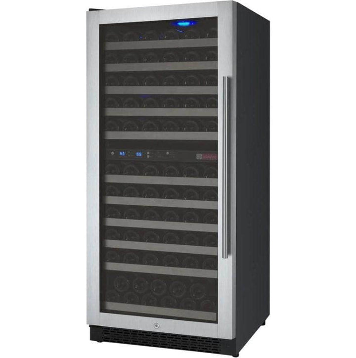 Allavino 24" Wide FlexCount II Tru-Vino 121 Bottle Dual Zone Stainless Steel Left Hinge Wine Refrigerator (VSWR121-2SL20)