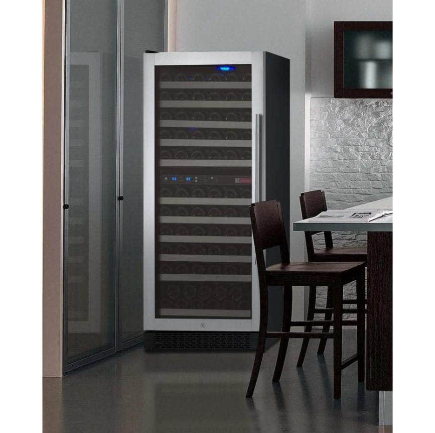 Allavino 24" Wide FlexCount II Tru-Vino 121 Bottle Dual Zone Stainless Steel Left Hinge Wine Refrigerator (VSWR121-2SL20)