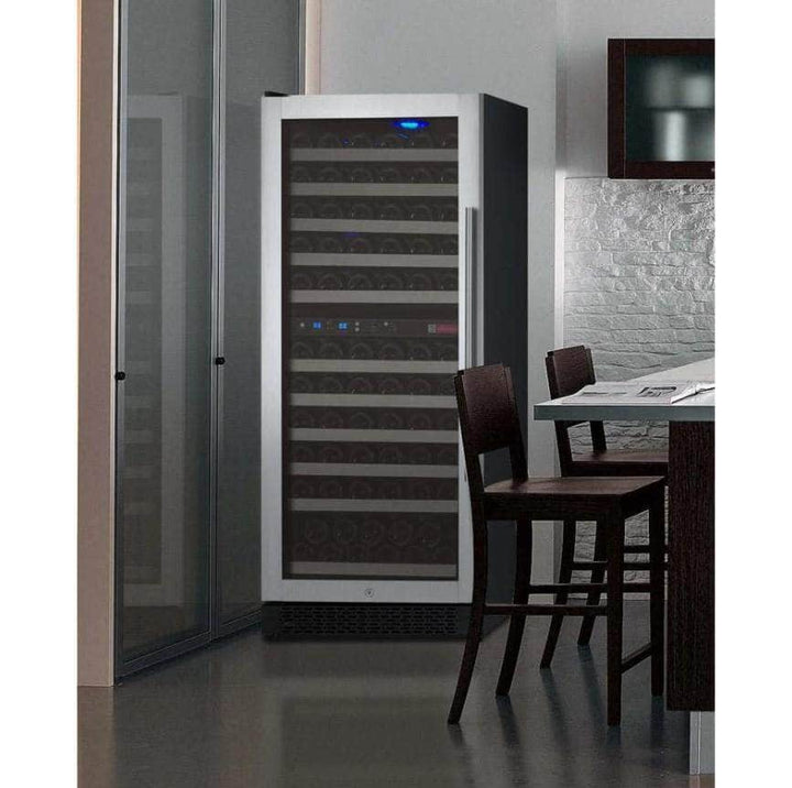Allavino 24" Wide FlexCount II Tru-Vino 121 Bottle Dual Zone Stainless Steel Left Hinge Wine Refrigerator (VSWR121-2SL20)