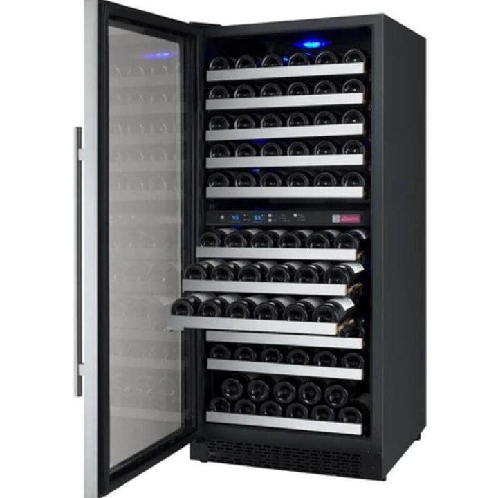 Allavino 24" Wide FlexCount II Tru-Vino 121 Bottle Dual Zone Stainless Steel Left Hinge Wine Refrigerator (VSWR121-2SL20)