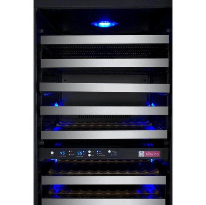 Allavino 24" Wide FlexCount II Tru-Vino 121 Bottle Dual Zone Stainless Steel Right Hinge Wine Refrigerator (VSWR121-2SR20)