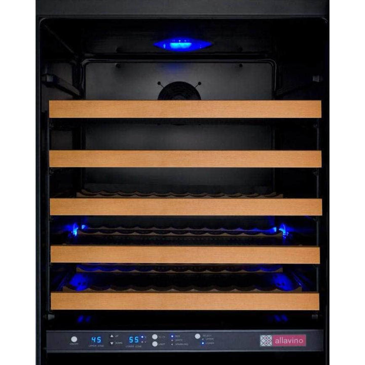 Allavino 24" Wide FlexCount II Tru-Vino 172 Bottle Dual Zone Black Left Hinge Wine Refrigerator (VSWR172-2BL20)