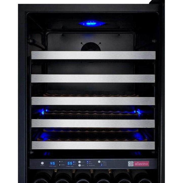 Allavino 24" Wide FlexCount II Tru-Vino 172 Bottle Dual Zone Stainless Steel Left Hinge Wine Refrigerator (VSWR172-2SL20)