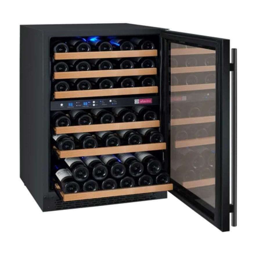 Allavino 24" Wide FlexCount II Tru-Vino 56 Bottle Dual Zone Black Right Hinge Wine Refrigerator (VSWR56-2BR20)