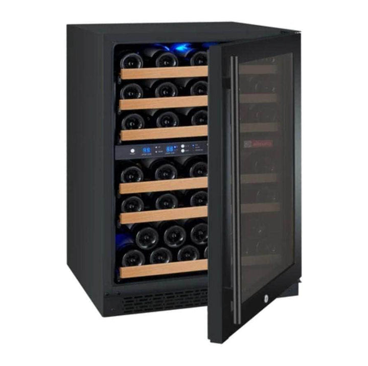 Allavino 24" Wide FlexCount II Tru-Vino 56 Bottle Dual Zone Black Right Hinge Wine Refrigerator (VSWR56-2BR20)