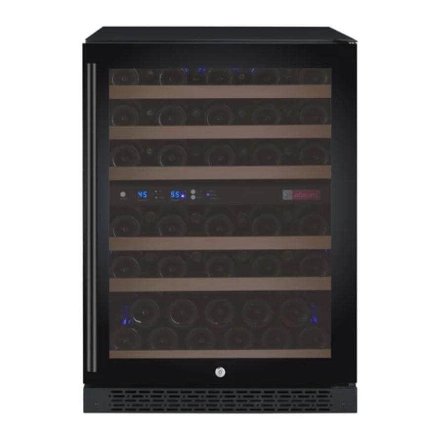 Allavino 24" Wide FlexCount II Tru-Vino 56 Bottle Dual Zone Black Right Hinge Wine Refrigerator (VSWR56-2BR20)