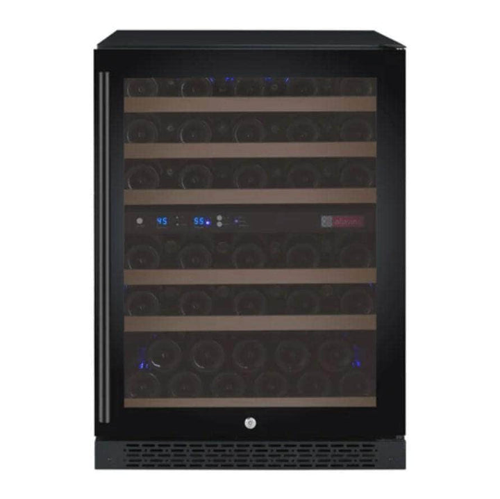 Allavino 24" Wide FlexCount II Tru-Vino 56 Bottle Dual Zone Black Right Hinge Wine Refrigerator (VSWR56-2BR20)