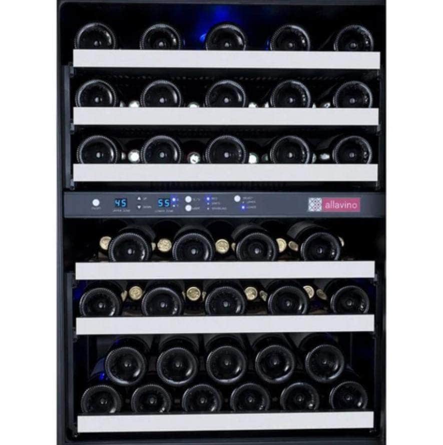 Allavino 24" Wide FlexCount II Tru-Vino 56 Bottle Dual Zone Stainless Steel Right Hinge Wine Refrigerator (VSWR56-2SR20)