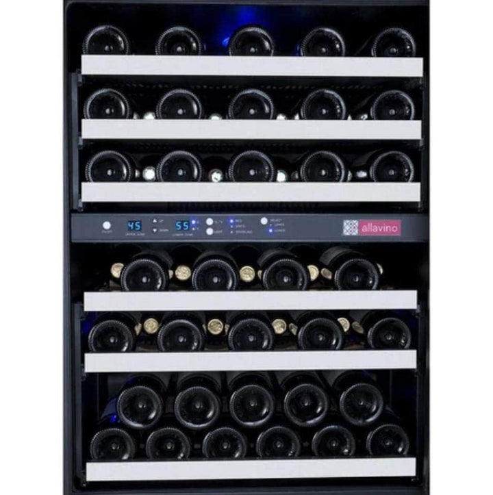 Allavino 24" Wide FlexCount II Tru-Vino 56 Bottle Dual Zone Stainless Steel Right Hinge Wine Refrigerator (VSWR56-2SR20)