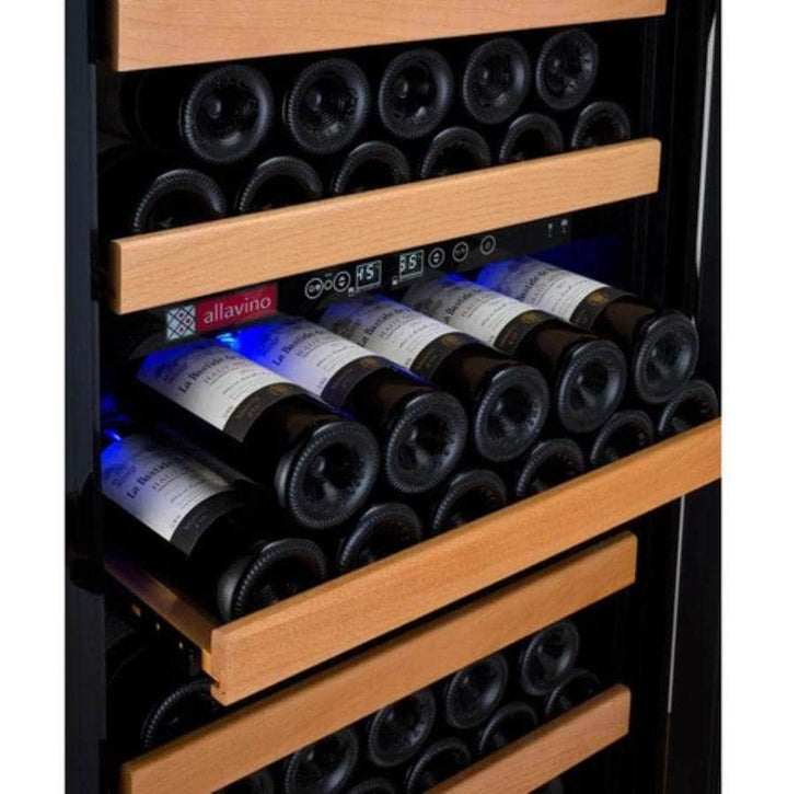 Allavino 24" Wide Vite II Tru-Vino 99 Bottle Dual Zone Black Right Hinge Wine Refrigerator (YHWR99-2BR20)