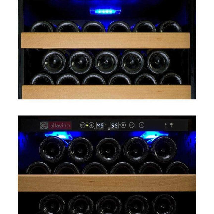 Allavino 24" Wide Vite II Tru-Vino 99 Bottle Dual Zone Black Right Hinge Wine Refrigerator (YHWR99-2BR20)