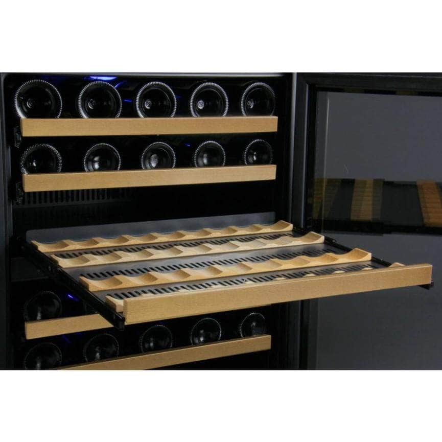 Allavino 47" Wide FlexCount II Tru-Vino 112 Bottle Dual Zone Black Side-by-Side Wine Refrigerator (2X-VSWR56-1B20)