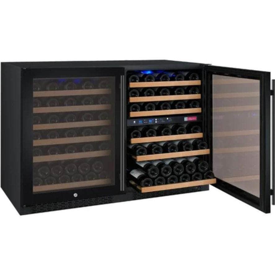 Allavino 47" Wide FlexCount II Tru-Vino 112 Bottle Three Zone Black Side-by-Side Wine Refrigerator (3Z-VSWR5656-B20)