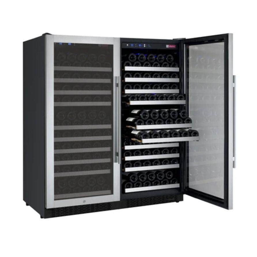 Allavino 47" Wide FlexCount II Tru-Vino 256 Bottle Dual Zone Stainless Steel Side-by-Side Wine Refrigerator (2X-VSWR128-1S20)