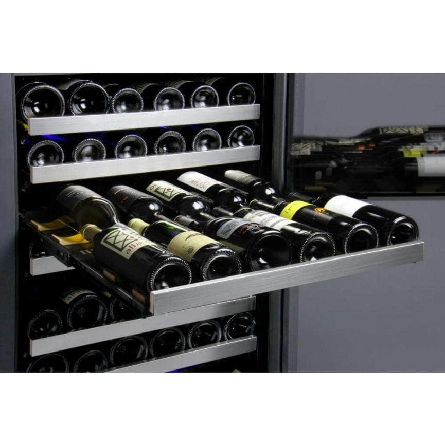 Allavino 47" Wide FlexCount II Tru-Vino 256 Bottle Dual Zone Stainless Steel Side-by-Side Wine Refrigerator (2X-VSWR128-1S20)