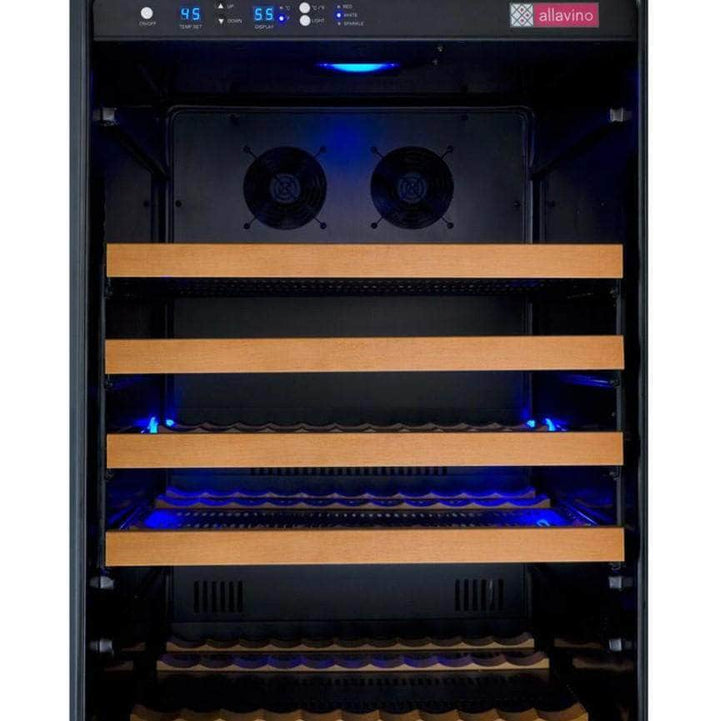 Allavino 47" Wide FlexCount II Tru-Vino 354 Bottle Dual Zone Black Side-by-Side Wine Refrigerator (2X-VSWR177-1B20)