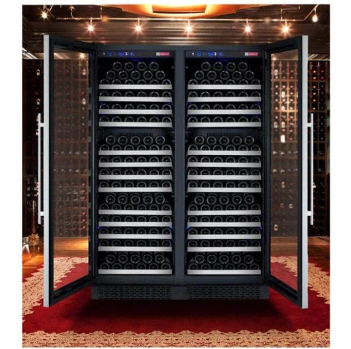 Allavino 47" Wide FlexCount II Tru-Vino 354 Bottle Dual Zone Stainless Steel Side-by-Side Wine Refrigerator (2X-VSWR177-1S20)