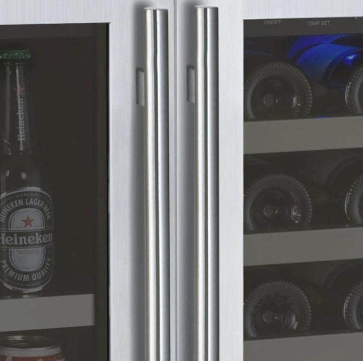 Allavino 47" Wide FlexCount II Tru-Vino 56 Bottle/124 Can Stainless Steel Side-by-Side Wine Refrigerator/Beverage Center (3Z-VSWB24-3S20)