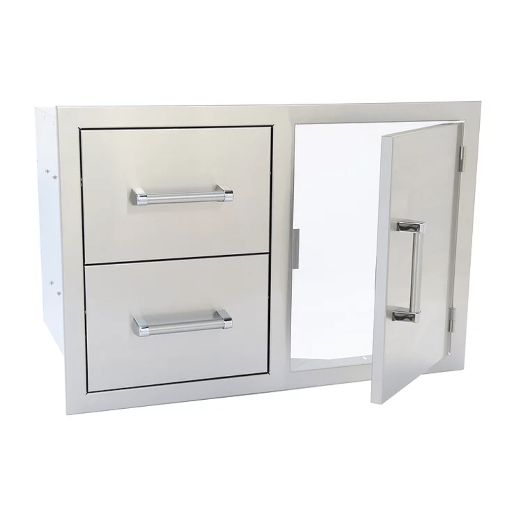 Kokomo Grills Built-In Stainless Steel Two Drawer/One Door Combo With Dual Walls