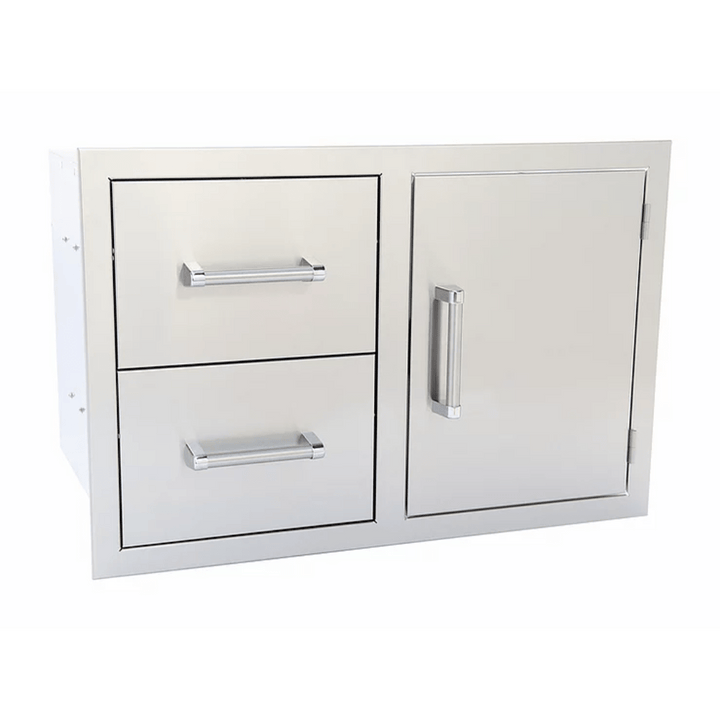 Kokomo Grills Built-In Stainless Steel Two Drawer/One Door Combo With Dual Walls