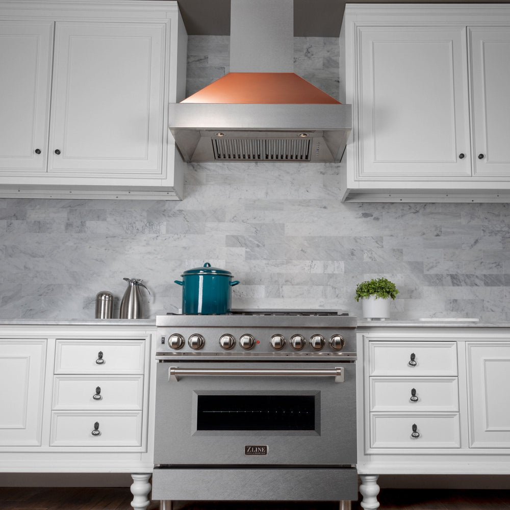 Ducted DuraSnow® Stainless Steel Range Hood with Copper Shell (8654C) - Rustic Kitchen & Bath - Range Hoods - ZLINE Kitchen and Bath