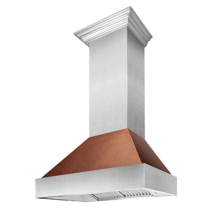 Ducted DuraSnow® Stainless Steel Range Hood with Hand-Hammered Copper Shell (8654HH) - Rustic Kitchen & Bath - Range Hood - ZLINE Kitchen and Bath