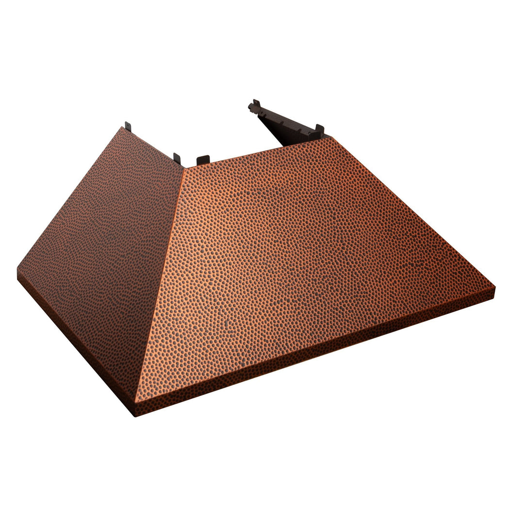 Ducted Fingerprint Resistant Stainless Steel Range Hood with Hand-Hammered Copper Shell (8654HH)