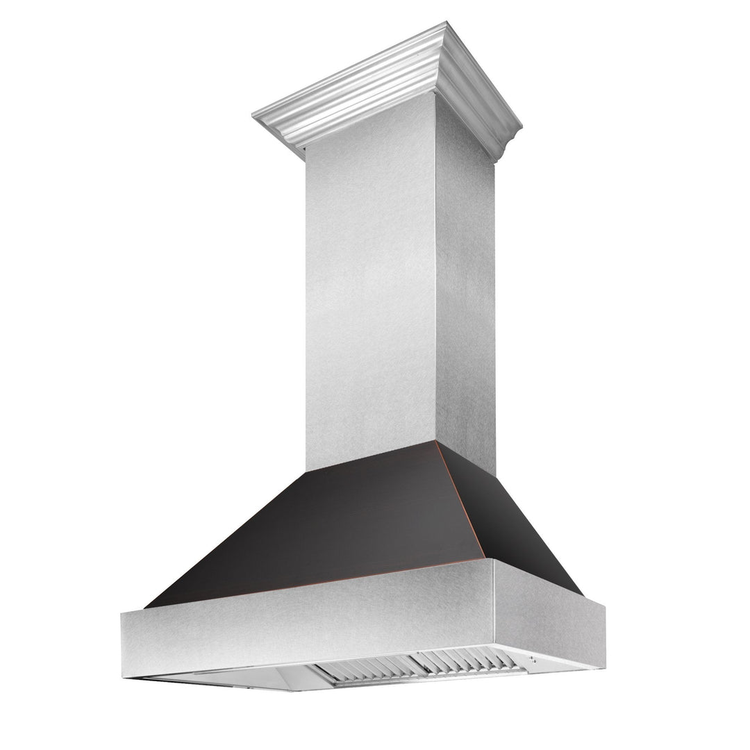 Ducted DuraSnow® Stainless Steel Range Hood with Oil Rubbed Bronze Shell (8654ORB) - Rustic Kitchen & Bath - Range Hood - ZLINE Kitchen and Bath