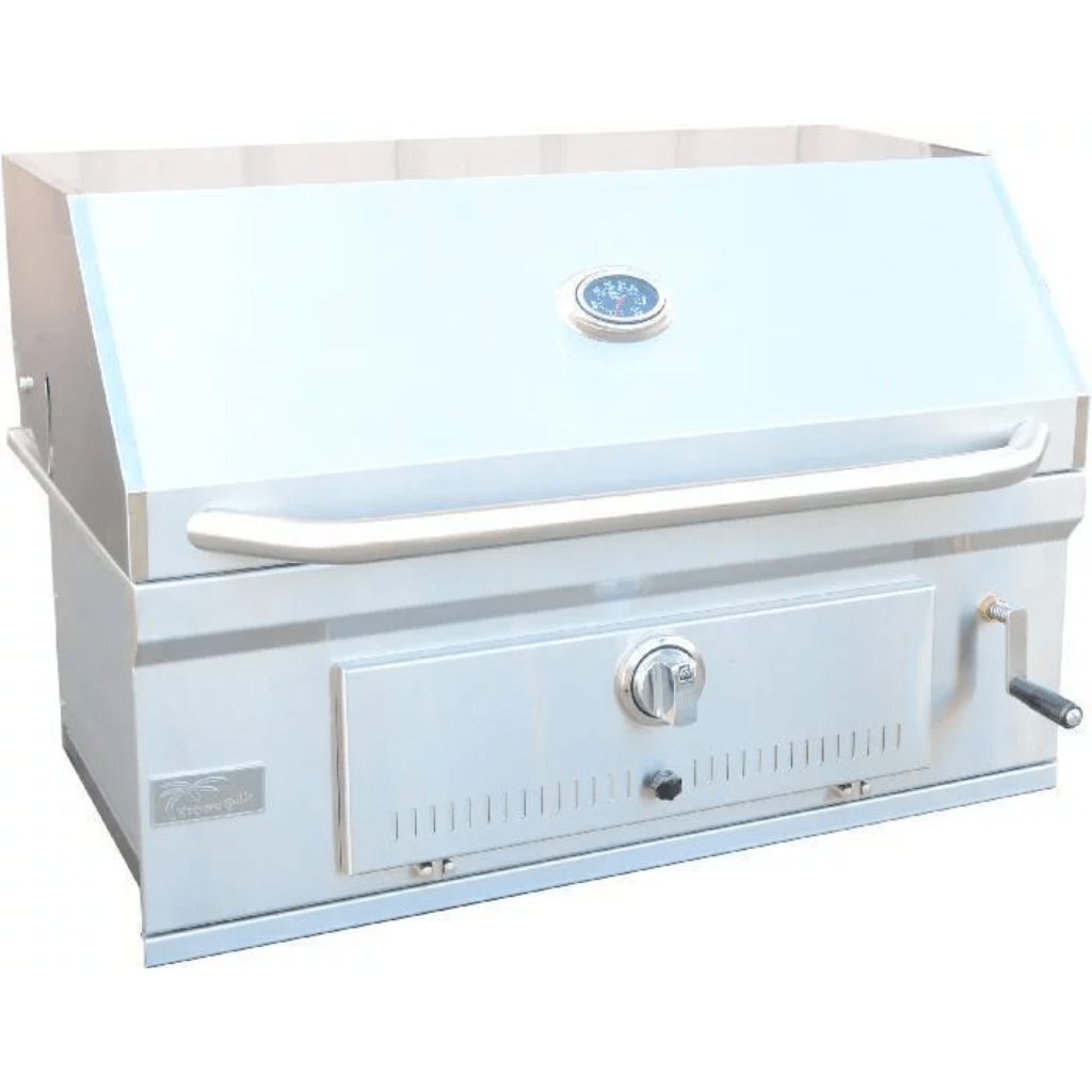 Kokomo Grills 32" Built in Stainless Steel Charcoal BBQ Gas Grill with Temperature Gauge