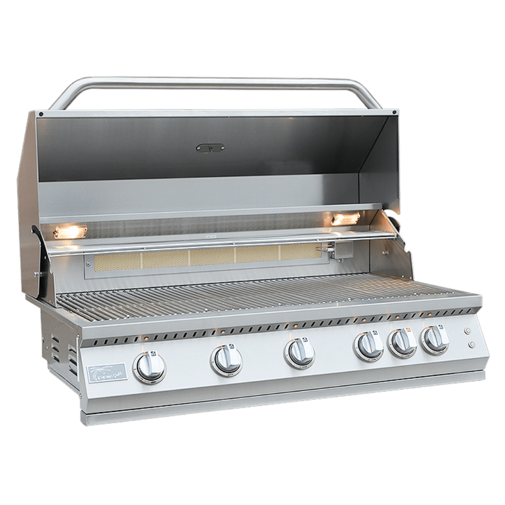 Kokomo Grills 40" Professional 5 Burner Built in BBQ Gas Grill with Lights & Infrared Back Burner
