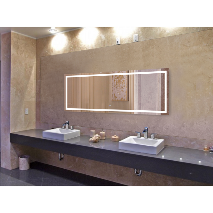 Krugg Icon 72" X 30" LED Bathroom Mirror with Dimmer & Defogger Large Lighted Vanity Mirror ICON7230