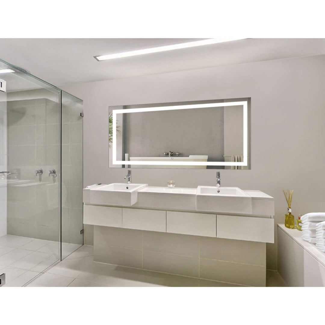 Krugg Icon 60″ X 30″ LED Bathroom Mirror with Dimmer and Defogger ICON6030