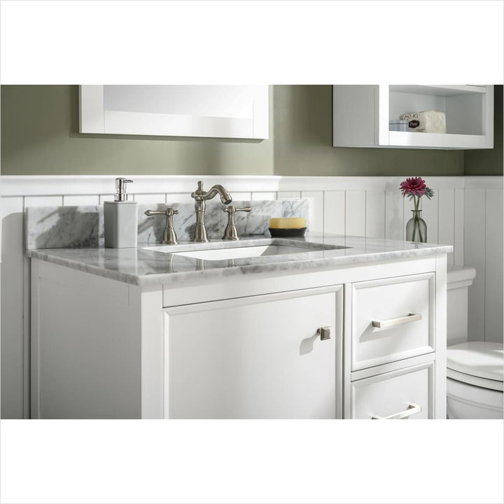 Legion Furniture WLF2136 Series 36” Single Sink Vanity in White with Carrara Marble White Top