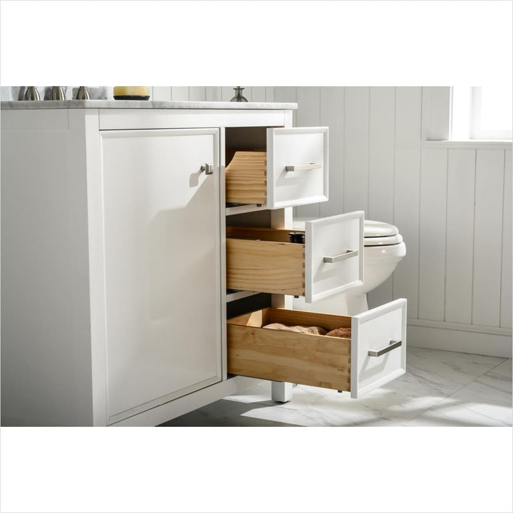 Legion Furniture WLF2136 Series 36” Single Sink Vanity in White with Carrara Marble White Top