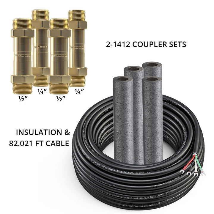 Mr Cool DIYCOUPLER-14 + DIYCOUPLER-12 (Two Sets) w/ 25ft of Communication Wire, DIYCOUPLER-1412K75