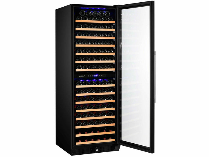 Smith & Hanks 166 Bottle Dual Zone Wine Cooler, Smoked Black Glass Door - RW428DRG