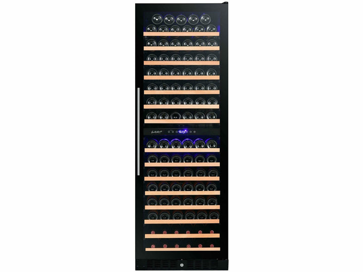 Smith & Hanks 166 Bottle Dual Zone Wine Cooler, Smoked Black Glass Door - RW428DRG