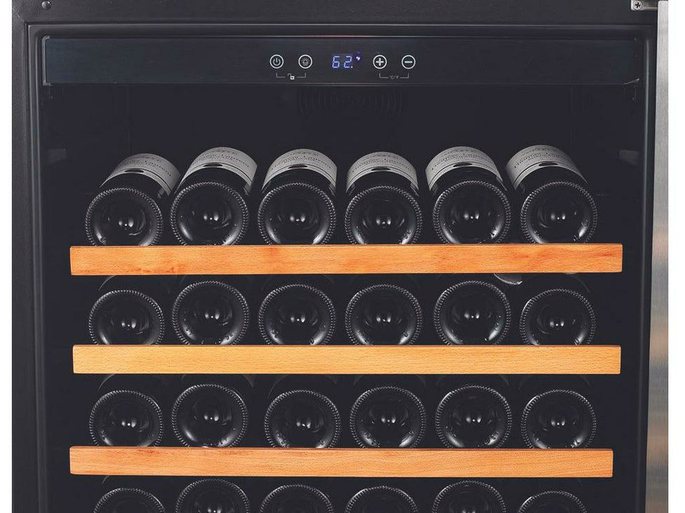 Smith & Hanks 166 Bottle Single Zone Wine Cooler, Smoked Black Glass Door - RW428SRG