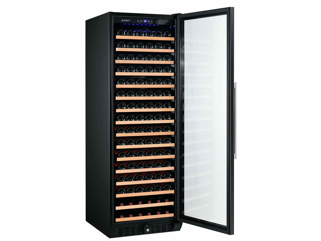 Smith & Hanks 166 Bottle Single Zone Wine Cooler, Smoked Black Glass Door - RW428SRG