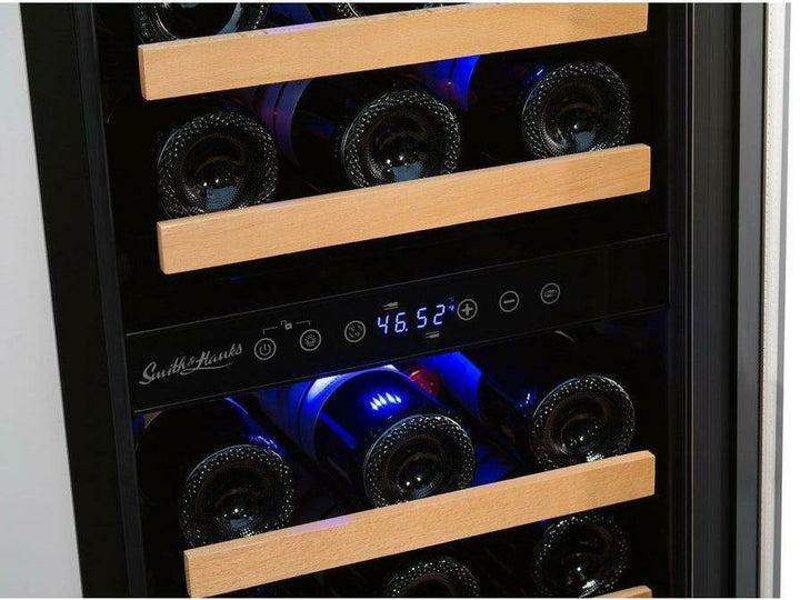 Smith & Hanks 32 Bottle Dual Zone Wine Cooler, Stainless Steel Door Trim - RW88DR