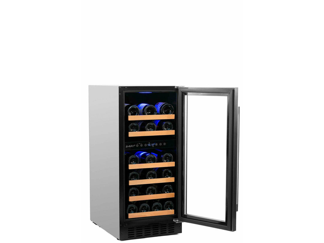 Smith & Hanks 32 Bottle Dual Zone Wine Cooler, Stainless Steel Door Trim - RW88DR