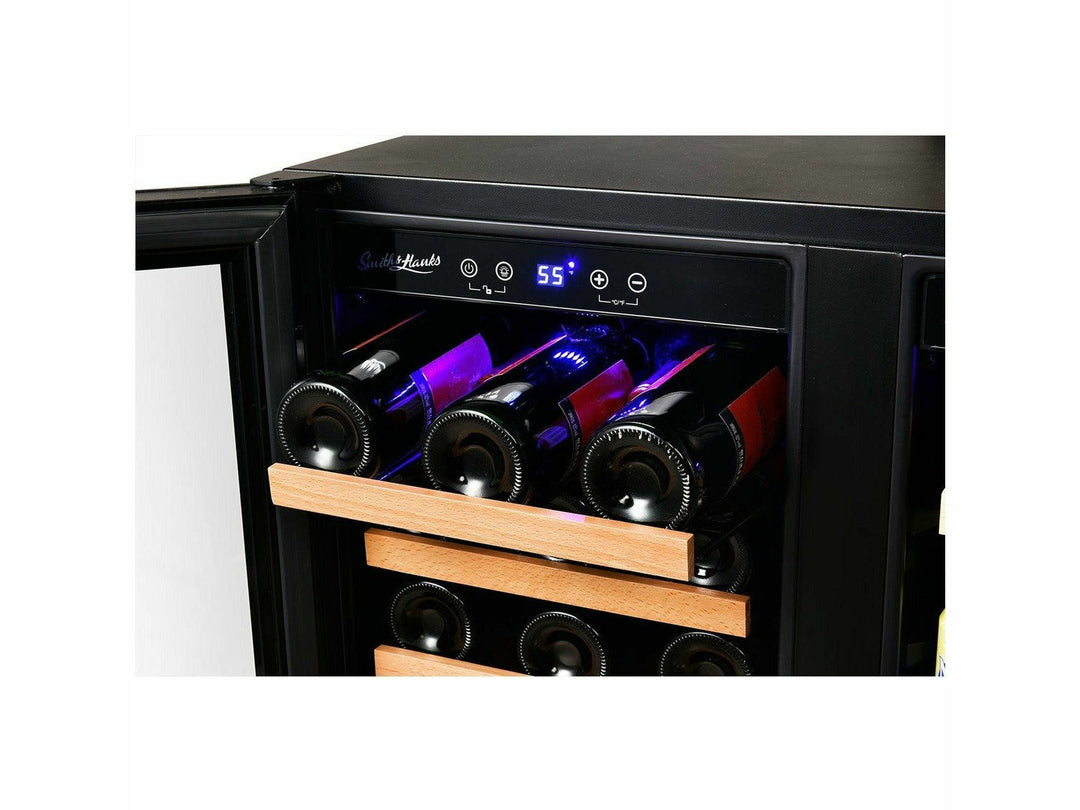 Smith & Hanks Wine & Beverage Cooler, Smoked Black Glass Door - BEV176D