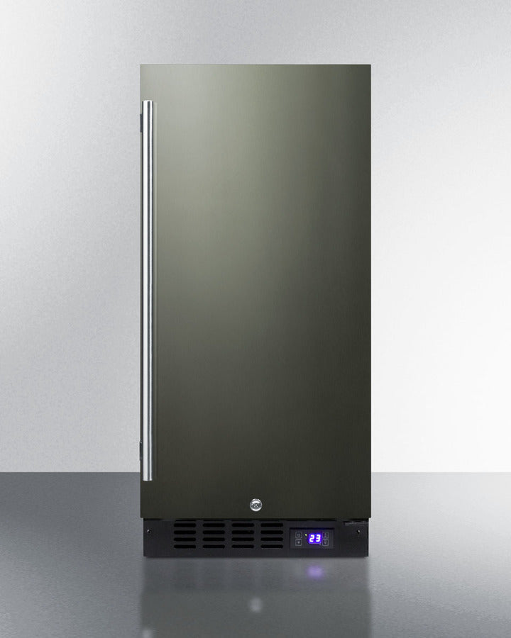 Summit 15" Frost-Free Built-In All-Freezer with Black Stainless Steel Door - SCFF1533BKS