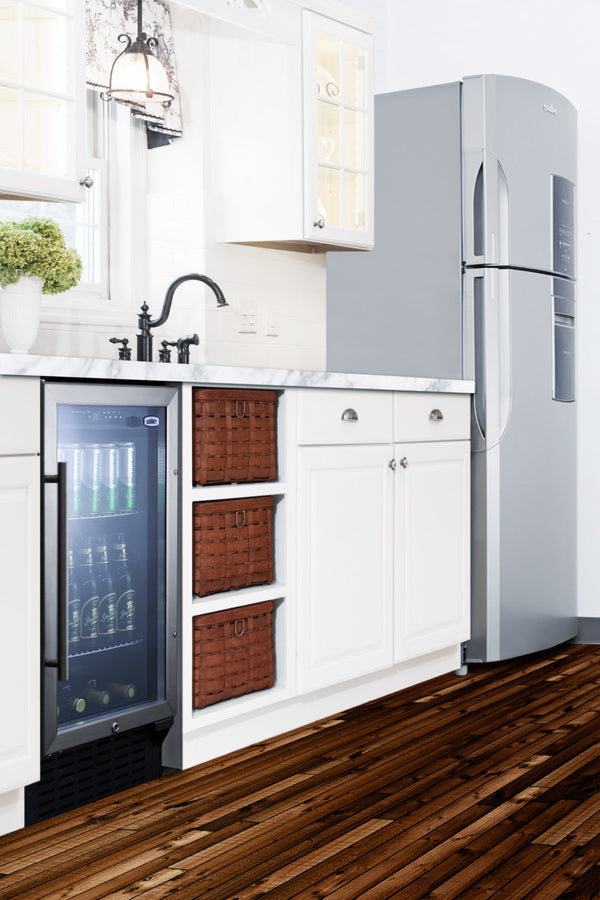 Summit 18" Wide Built-In Beverage Center with Stainless Steel Cabinet - SCR1841BCSS