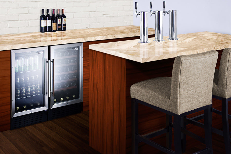 Summit 18" Wide Built-In Beverage Center with Stainless Steel Cabinet - SCR1841BCSS