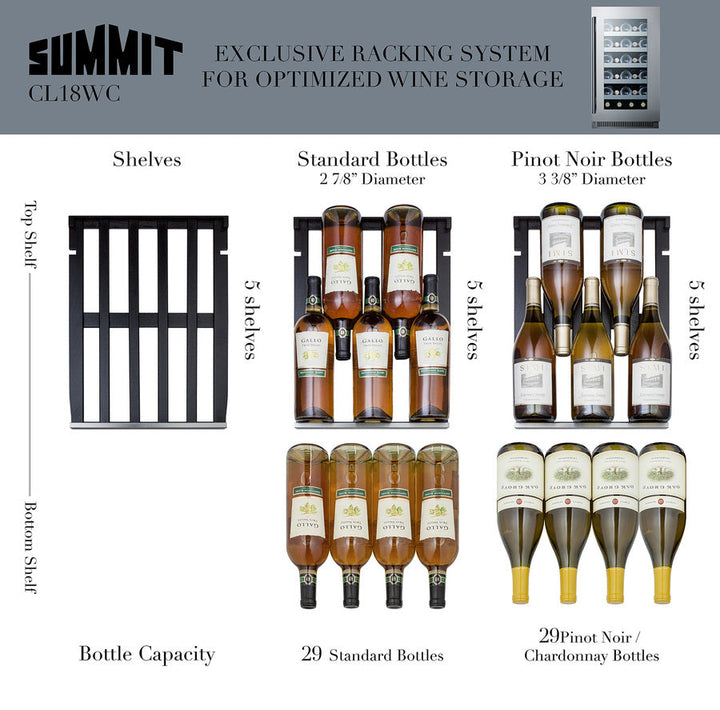 Summit 18" Wide Built-In Wine Cellar - CL18WC